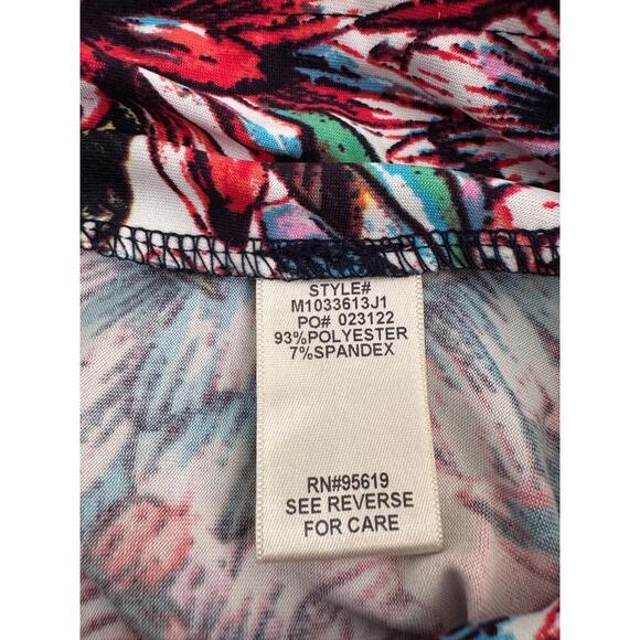 John Paul Richard Red Floral Print Polka Dot Maxi Skirt Womens Large  Brunch - Picture 8 of 9